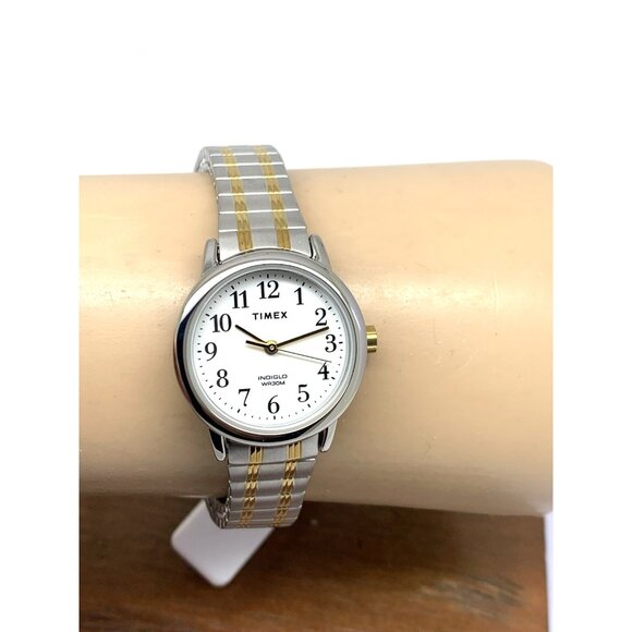 Timex Women\'s Watch TW2W52500 Quartz Indiglo White Dial Two Tone Steel 25mm main image 6